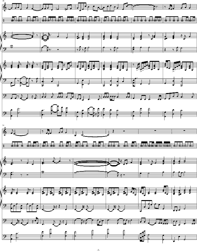 改编萤火虫的眼泪(钢琴谱)5