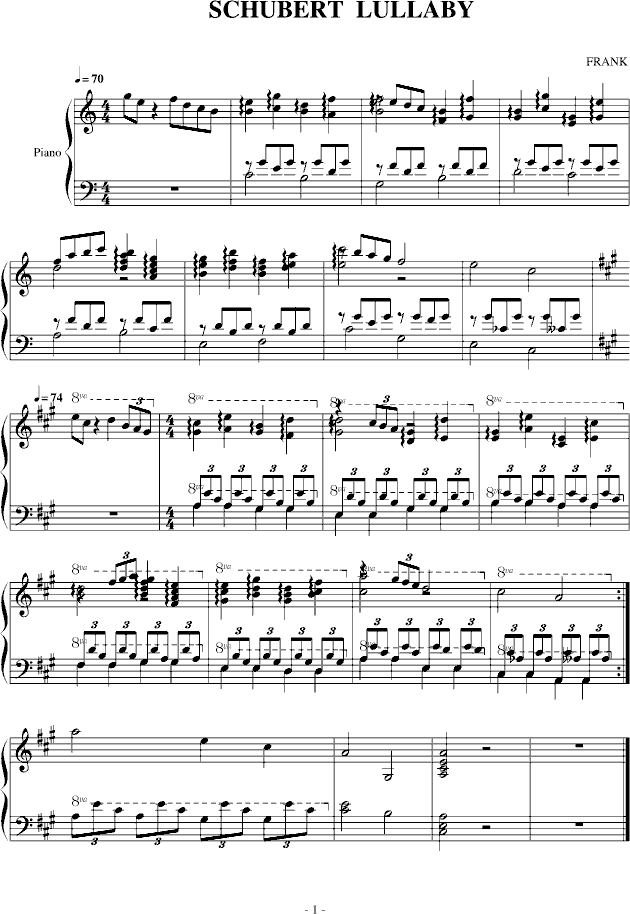 SCHUBERT LULLABY(钢琴谱)1