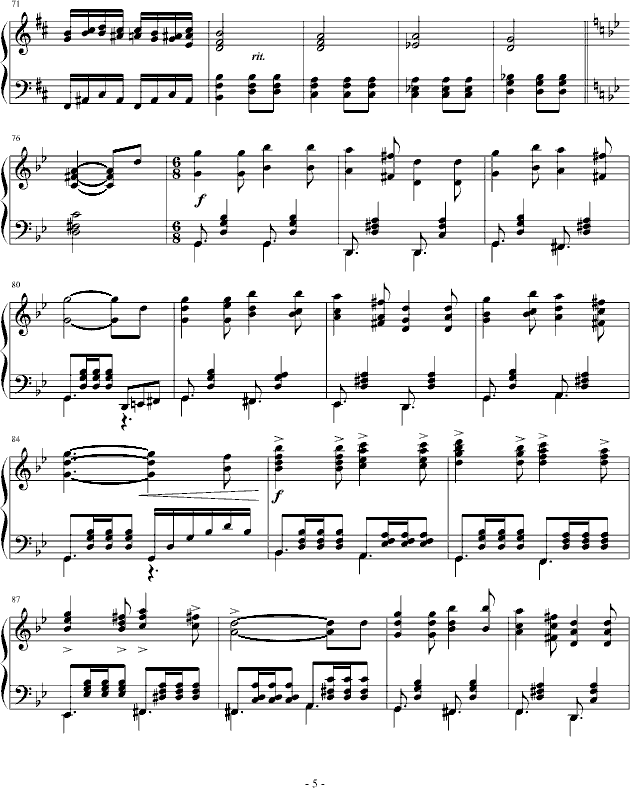 童话中的骑士(钢琴谱)5