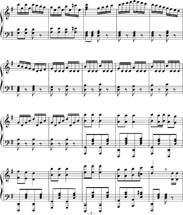游击进行曲(钢琴谱)5