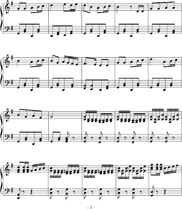 游击进行曲(钢琴谱)3