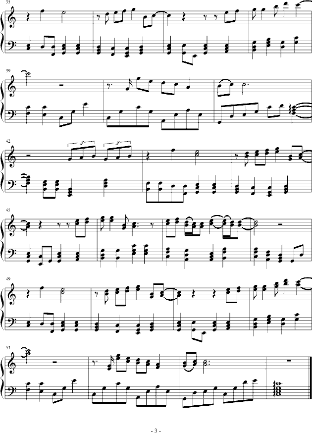 一首歌的回忆(钢琴谱)3