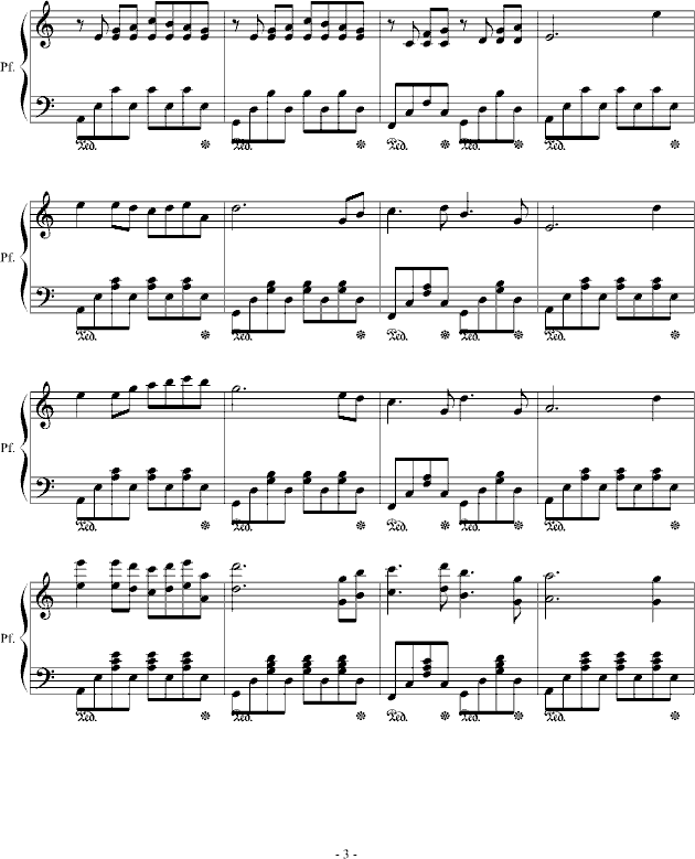 满是落寞(钢琴谱)3