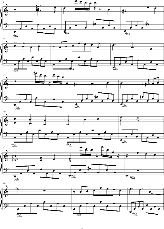 为若曦之泪(钢琴谱)3