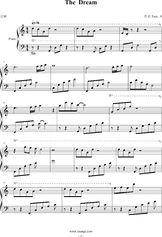 THE  DREAM(钢琴谱)1