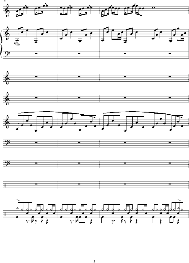 通俗原创歌手大赛征词中(钢琴谱)3
