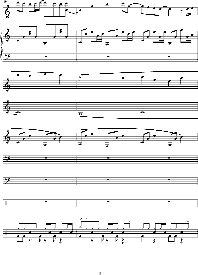 通俗原创歌手大赛征词中(钢琴谱)13