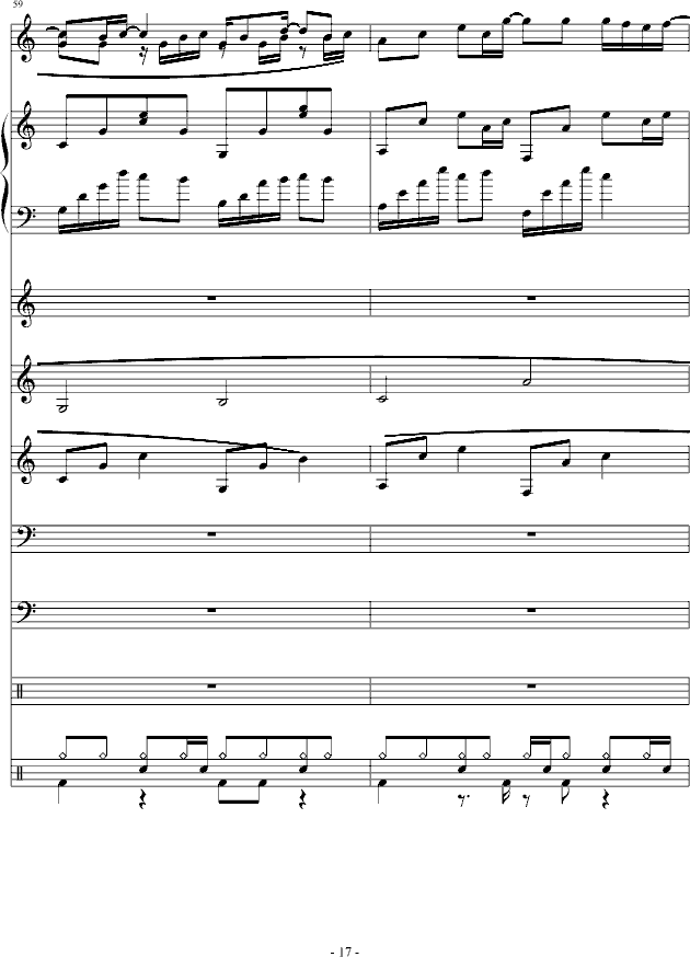 通俗原创歌手大赛征词中(钢琴谱)17