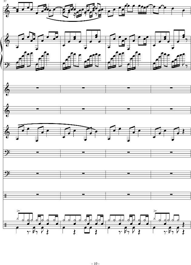 通俗原创歌手大赛征词中(钢琴谱)10