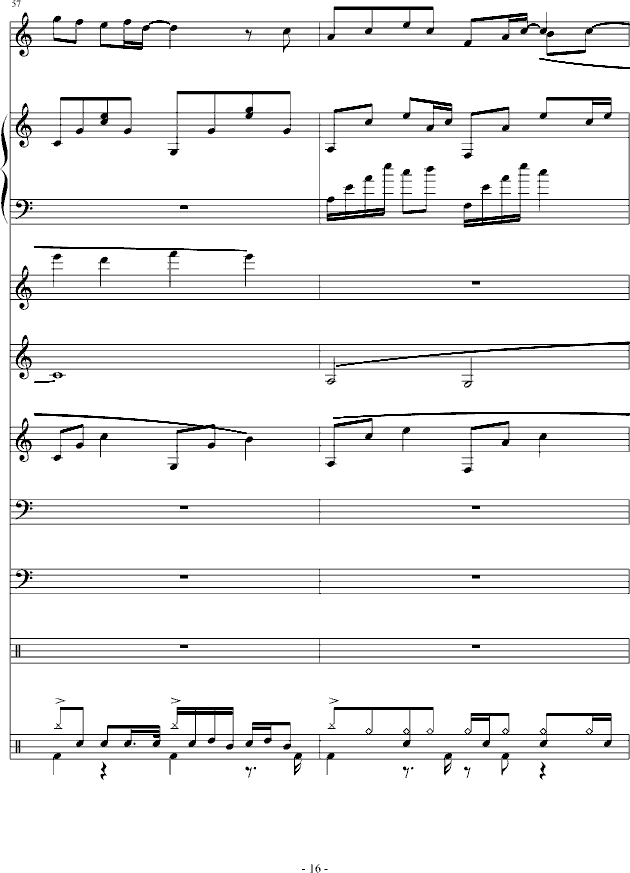 通俗原创歌手大赛征词中(钢琴谱)16