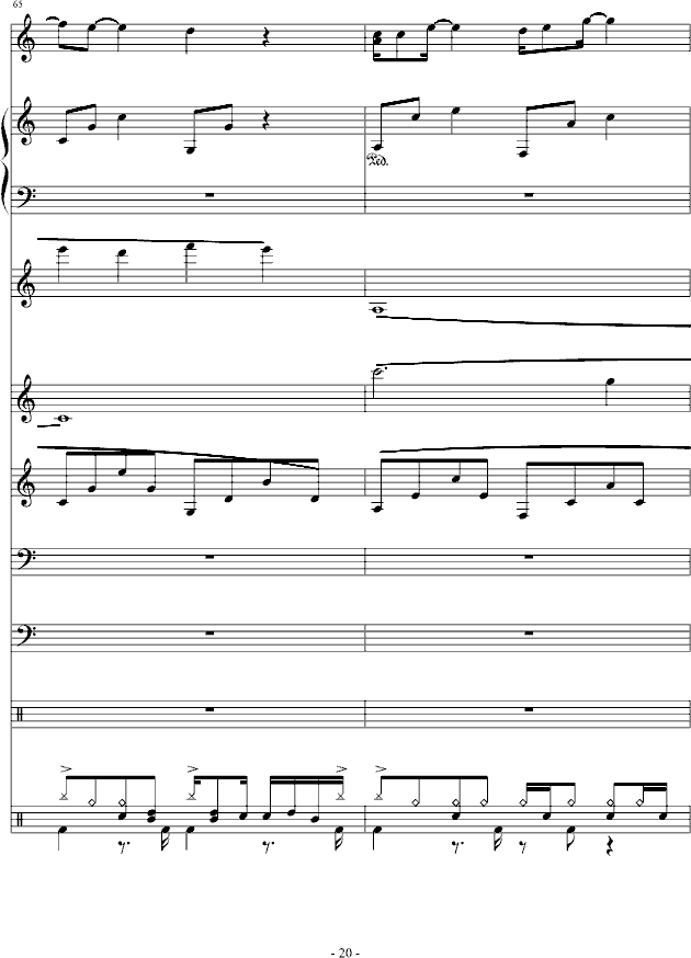 通俗原创歌手大赛征词中(钢琴谱)20