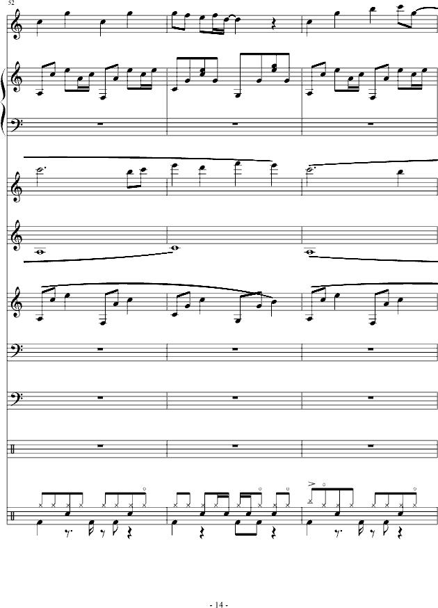 通俗原创歌手大赛征词中(钢琴谱)14