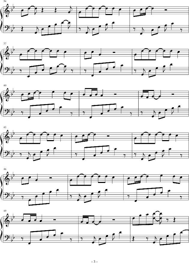 一天晚上的即兴(钢琴谱)3