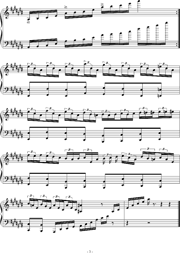 升c大调练习狂想曲(钢琴谱)3