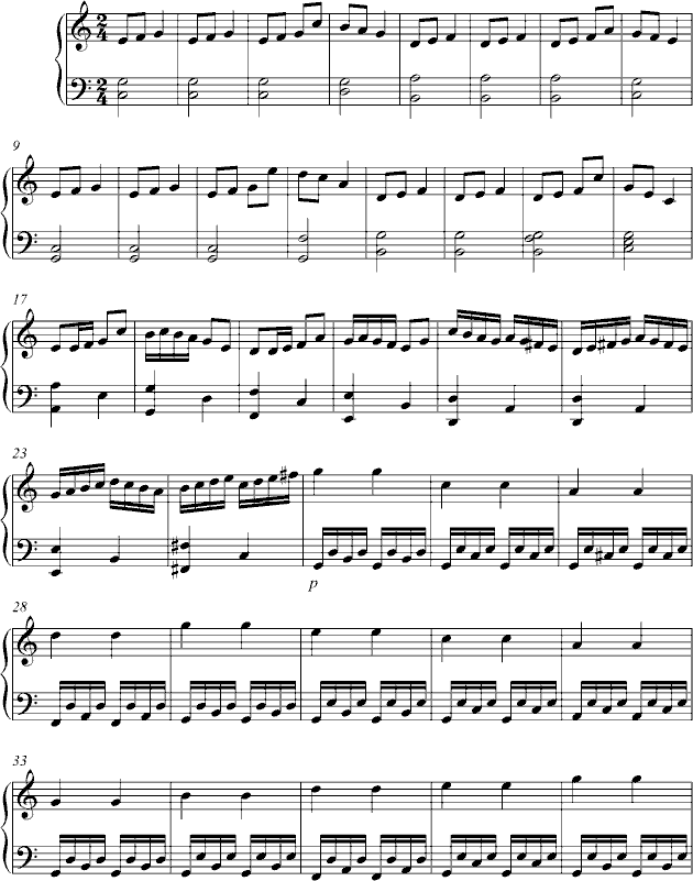 快乐星期天奏鸣曲(钢琴谱)1