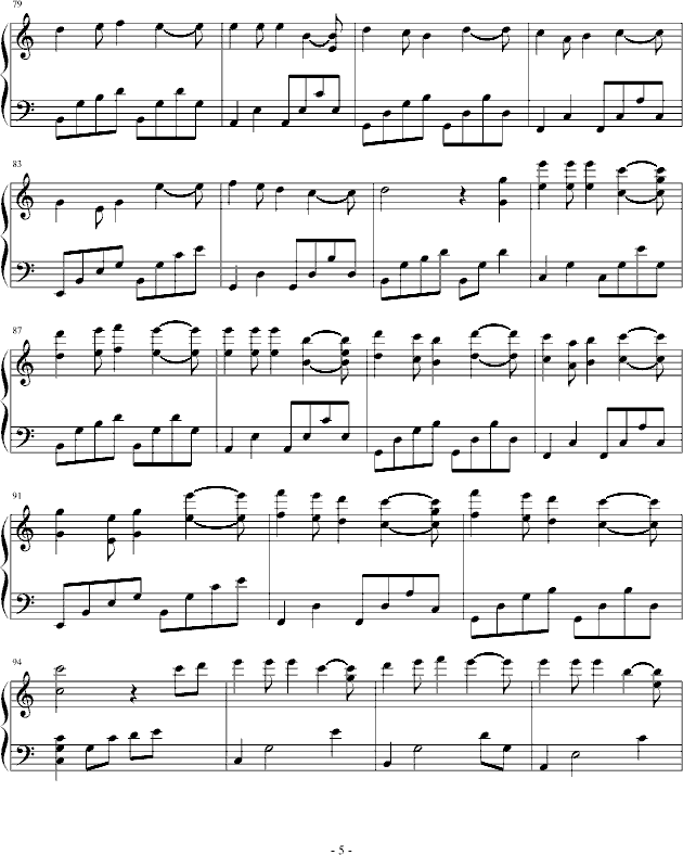 爱的国度(钢琴谱)5