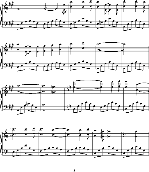 梦归田园(钢琴谱)5