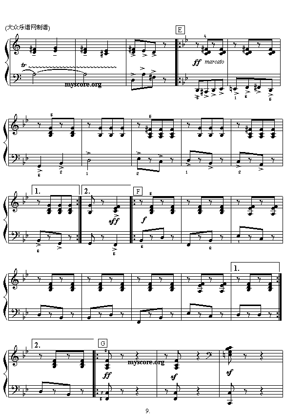 戈帕克舞曲(钢琴谱)9