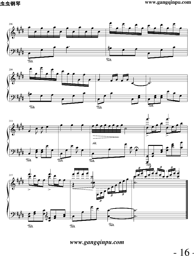 黄昏下的爱恋(钢琴谱)16