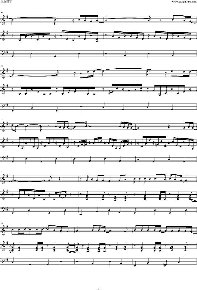 乡村路伴我归(钢琴谱)3