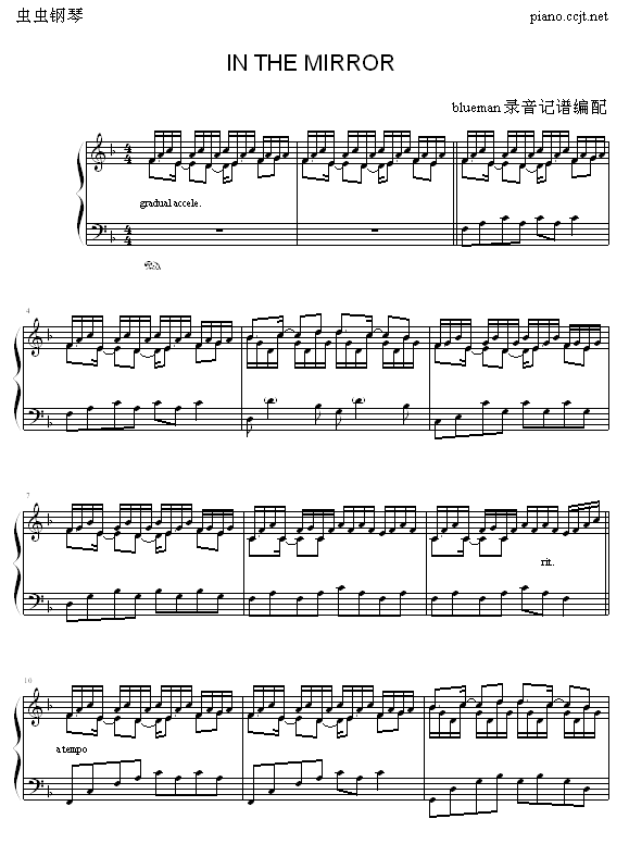 In the Mirror(钢琴谱)1