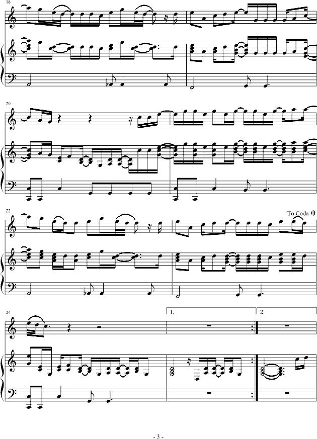 free loop(钢琴谱)3