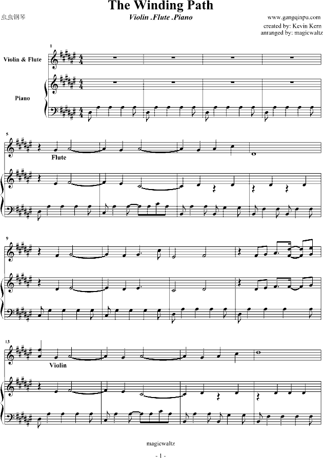 The Winding Path(钢琴谱)1