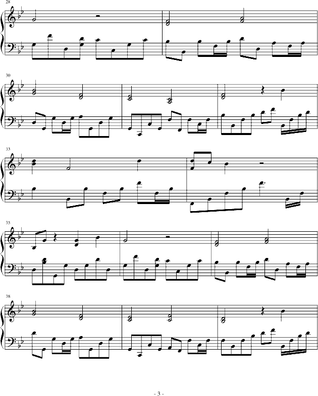 历史的天空(钢琴谱)3