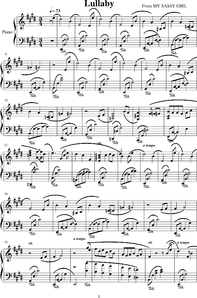 Lullaby(钢琴谱)1