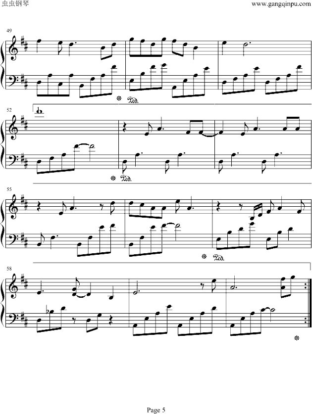 梦一场(钢琴谱)5