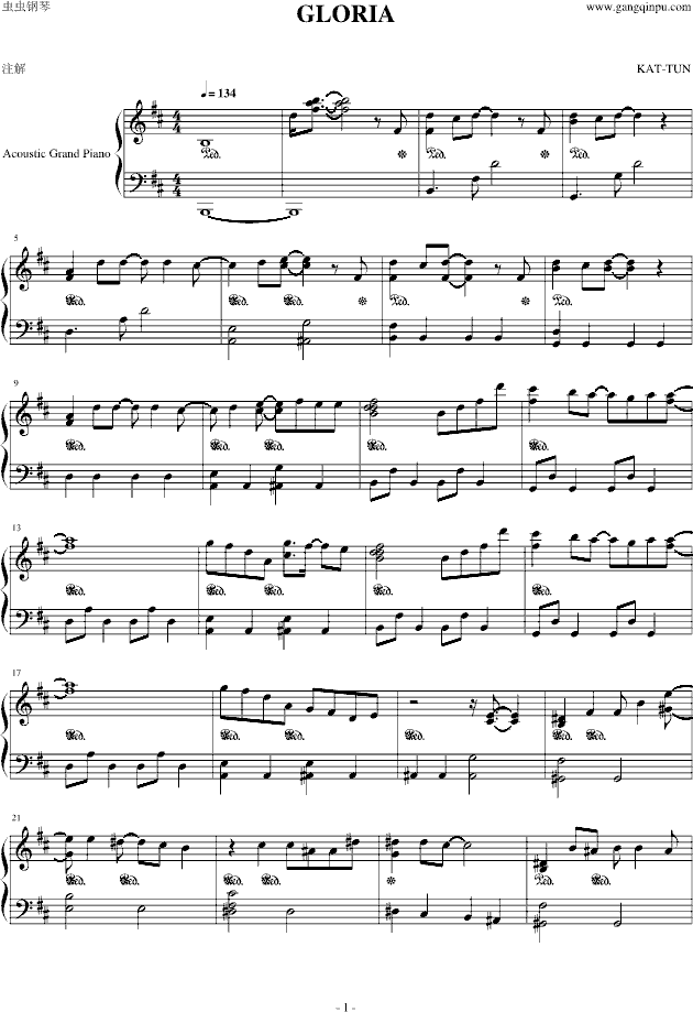 GLORIA(钢琴谱)1