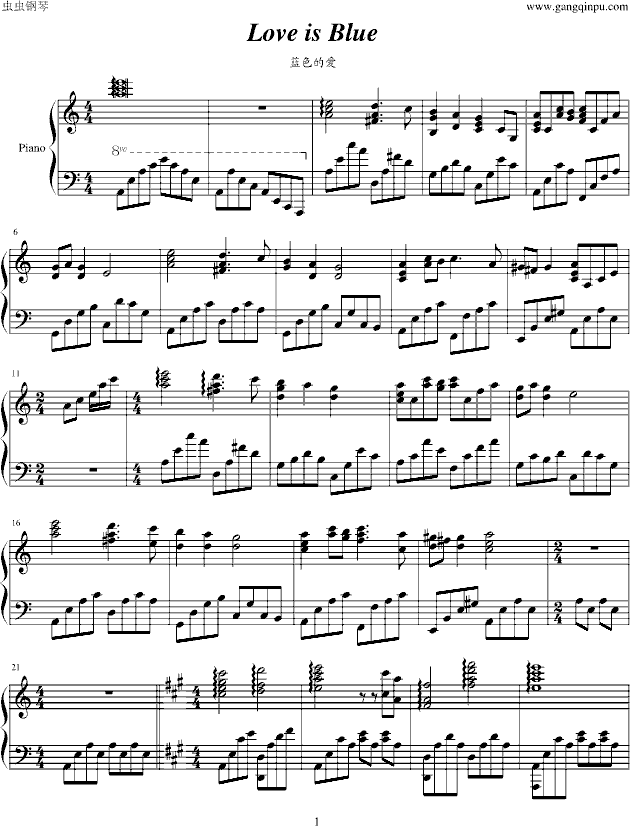 Love is Blue(钢琴谱)1