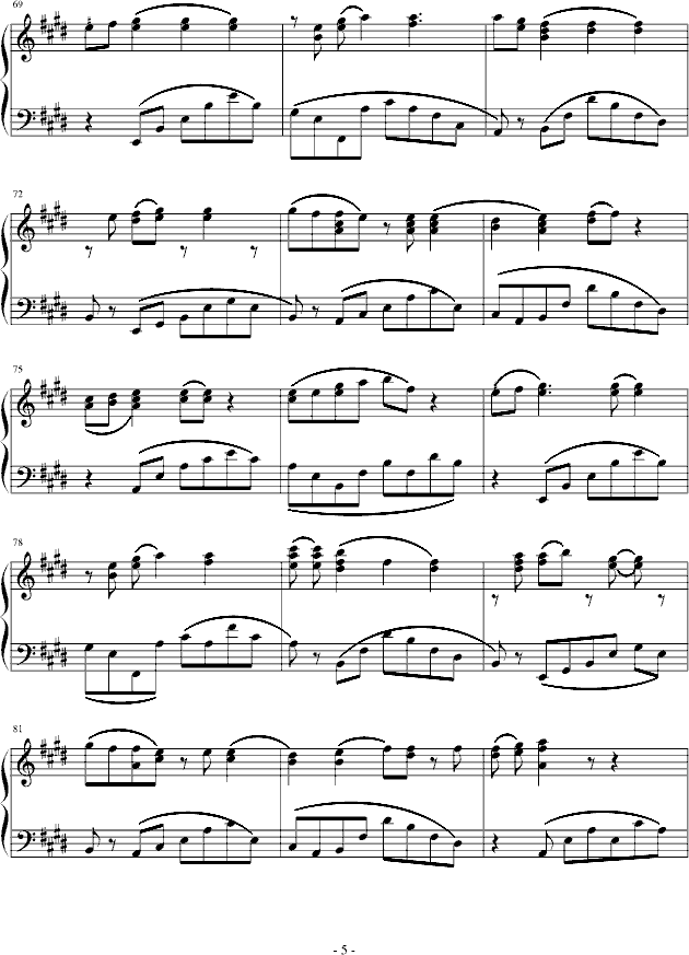 爱的翅膀(钢琴谱)5