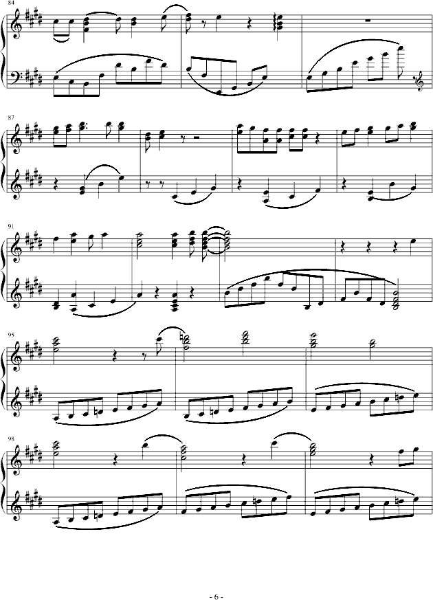 爱的翅膀(钢琴谱)6