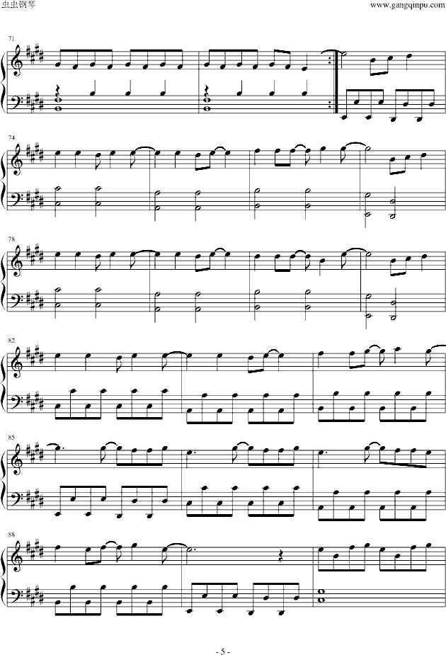 阳光宅男 周杰伦 吴凌云编制版(钢琴谱)5