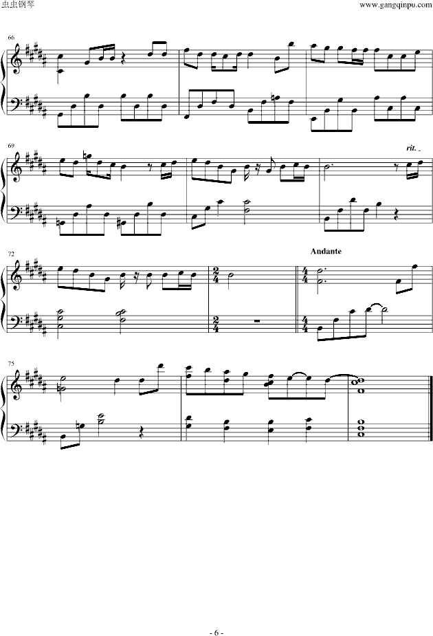 不再 陈乃荣  吴凌云编制(钢琴谱)6
