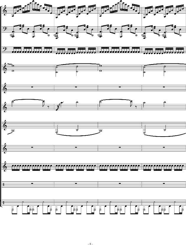 虚伪的做作(钢琴谱)8