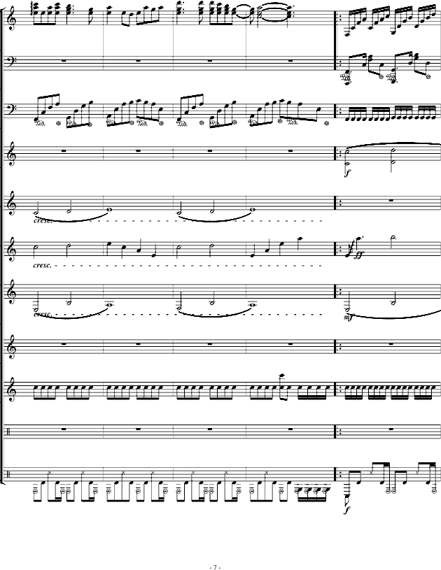 虚伪的做作(钢琴谱)7