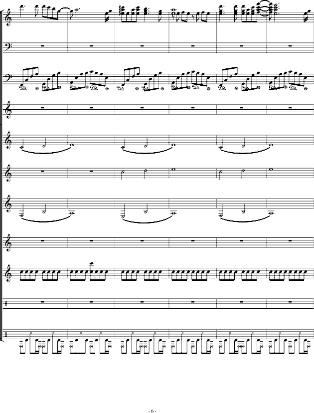 虚伪的做作(钢琴谱)6