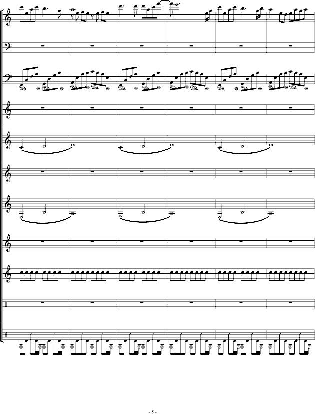 虚伪的做作(钢琴谱)5