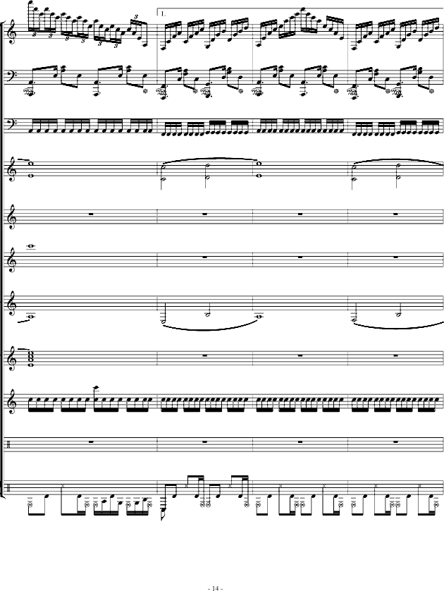 虚伪的做作(钢琴谱)14