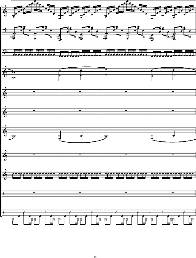 虚伪的做作(钢琴谱)15