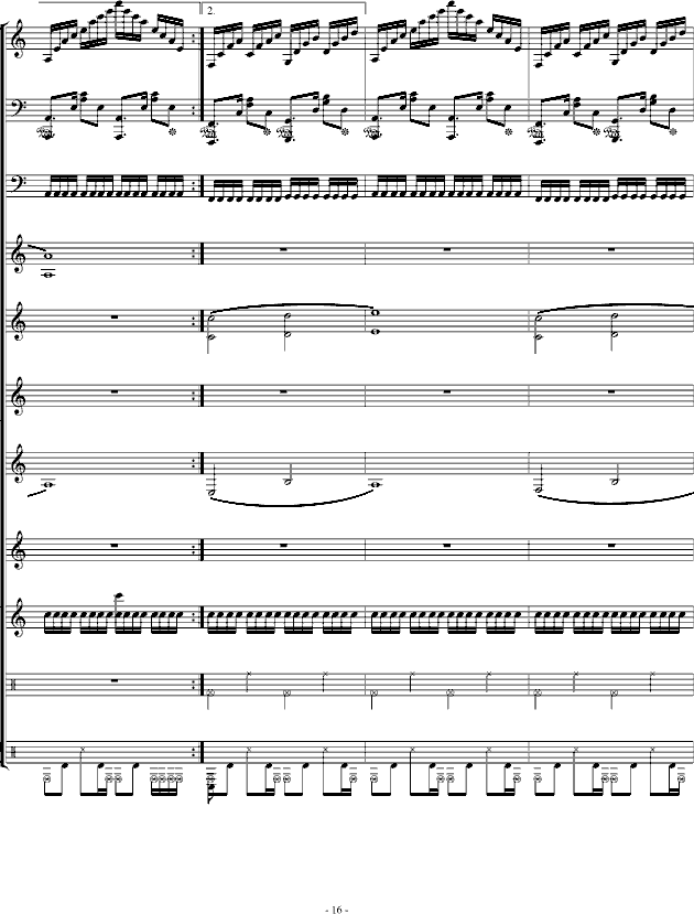 虚伪的做作(钢琴谱)16