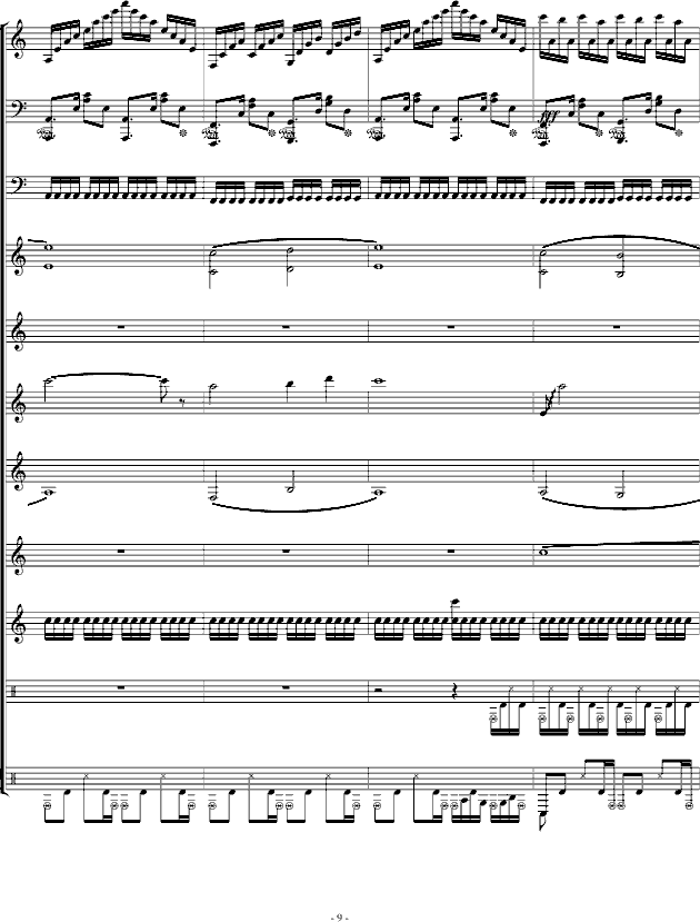 虚伪的做作(钢琴谱)9