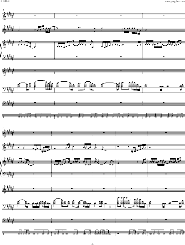 风雨无阻(钢琴谱)6