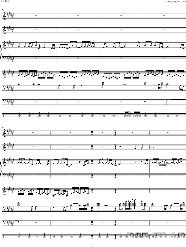 风雨无阻(钢琴谱)5