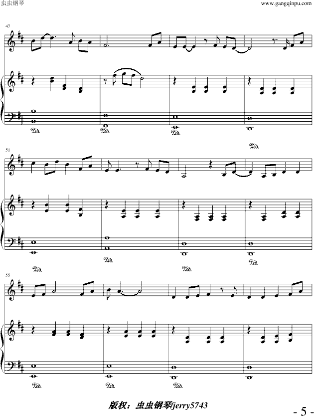 把我的悲伤留给自己(钢琴谱)5