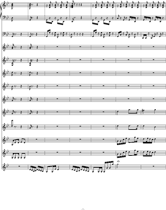 青春舞曲（学校常用的器乐合奏版）(钢琴谱)3