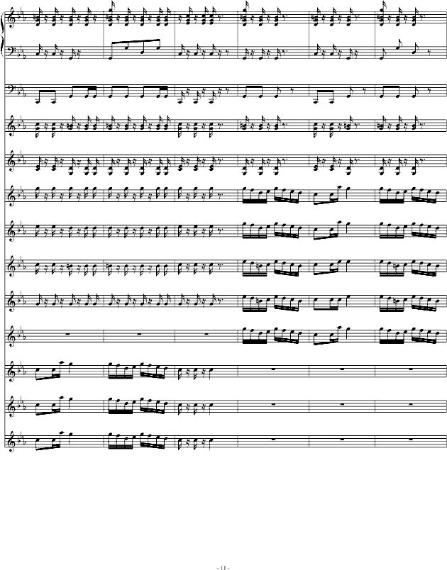 青春舞曲（学校常用的器乐合奏版）(钢琴谱)11