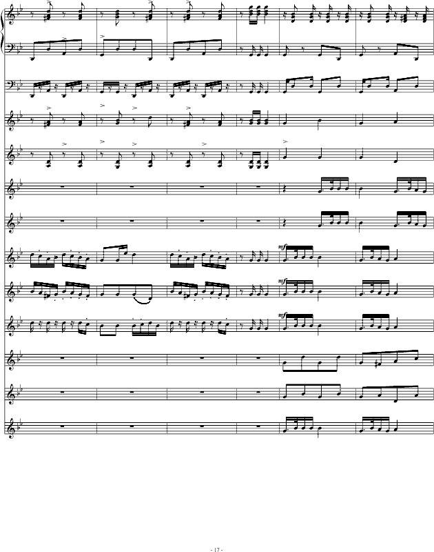 青春舞曲（学校常用的器乐合奏版）(钢琴谱)17